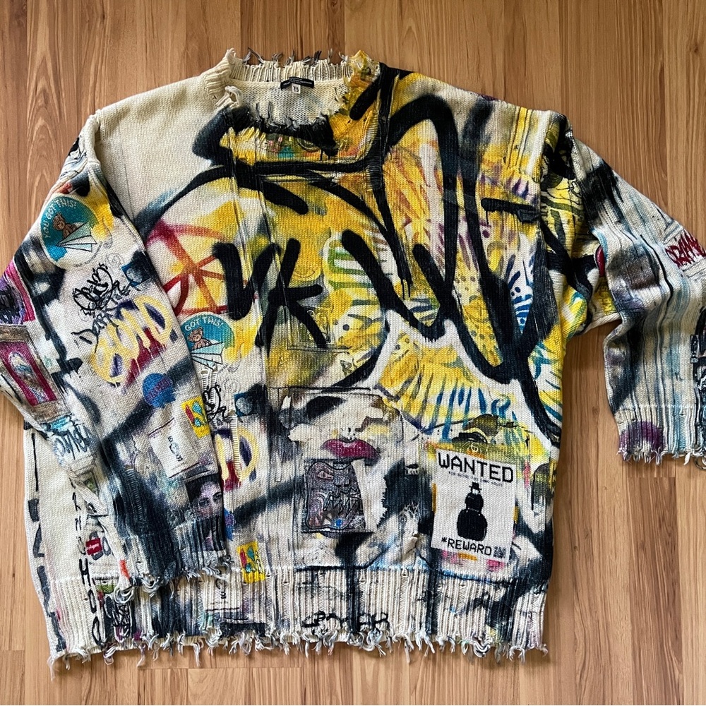 R13 Crosby Grand and Howard Graffiti Sweater